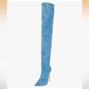 Denim Thigh Boots 10